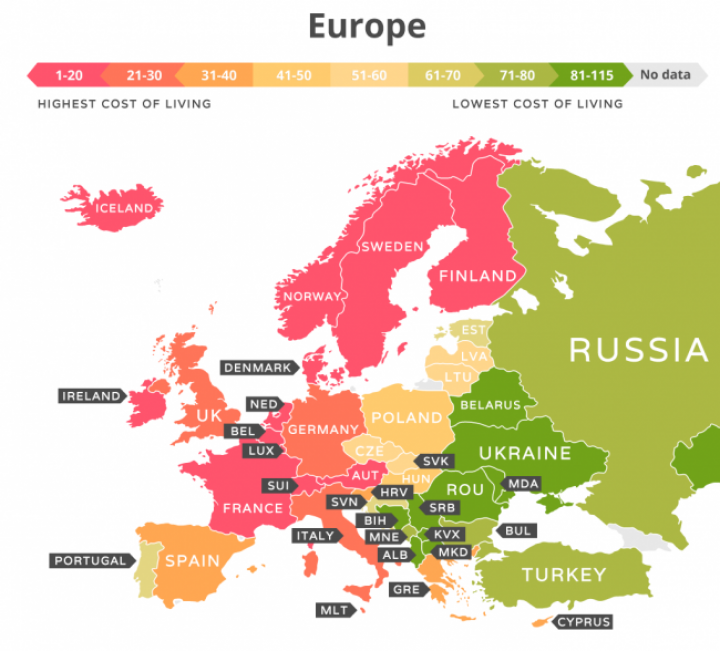 Украина попала в ТОП-3 самых дешевых стран для жизни