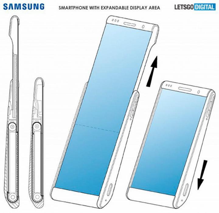 Samsung запатентовал дизайн смартфона с раздвижным экраном (фото)